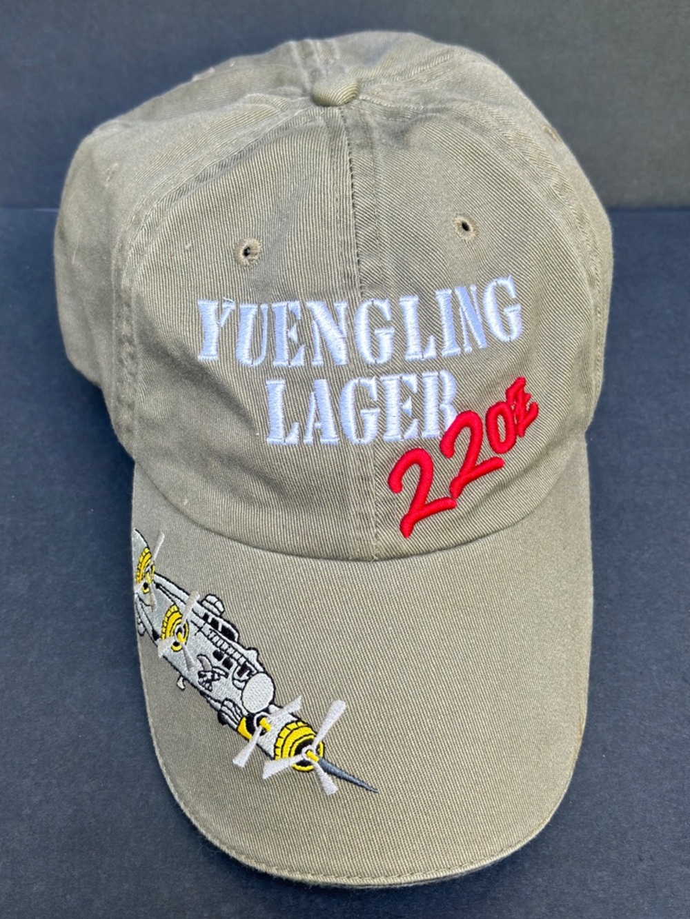 Yuengling Lager Beer Strapback Cap Hat Adult Beige Tan Vintage Bomber Night